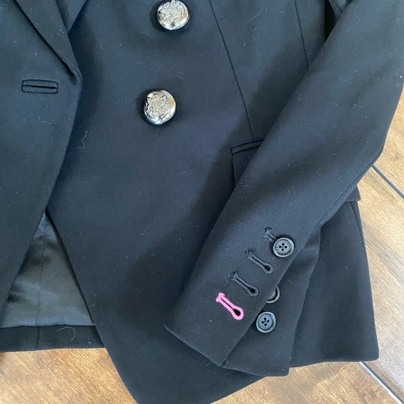 Pink Tartan Size 4 Black Lined Blazer - Picture 3 of 8